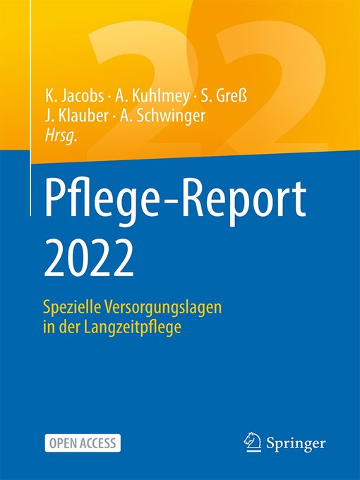 Title details for Pflege-Report 2022 by Klaus Jacobs - Available
